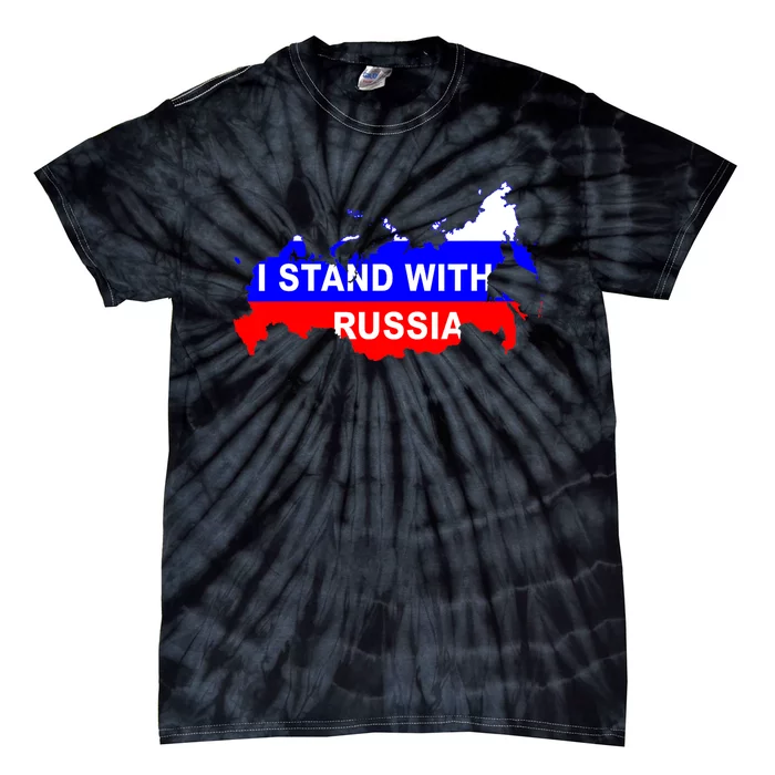 I Stand With Russia Support Russia Russian Flag Tie-Dye T-Shirt