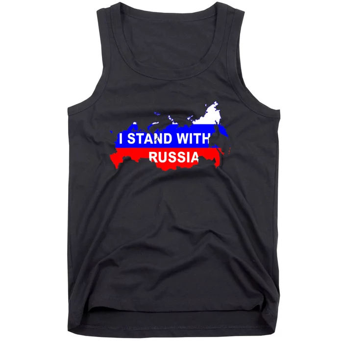 I Stand With Russia Support Russia Russian Flag Tank Top