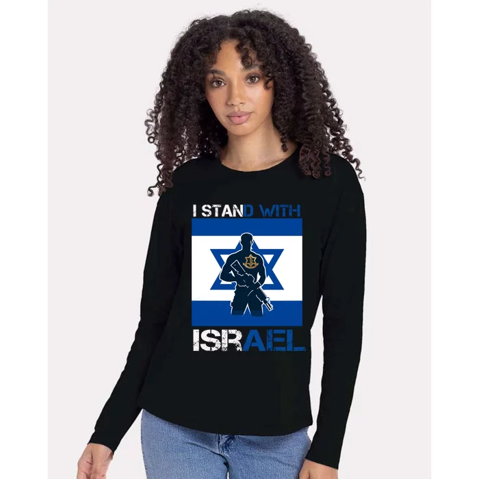 I Stand With Israel Support Israel Love Israeli Idf Womens Cotton Relaxed Long Sleeve T-Shirt