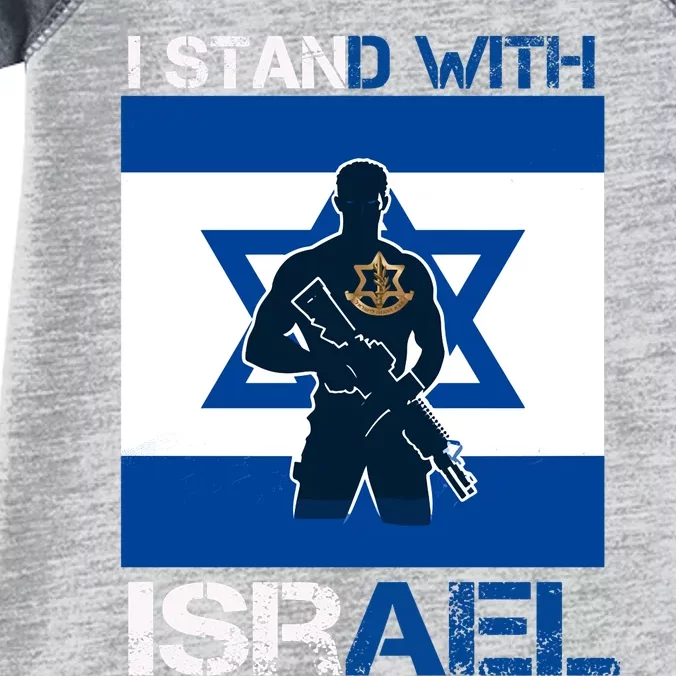 I Stand With Israel Support Israel Love Israeli Idf Infant Baby Jersey Bodysuit