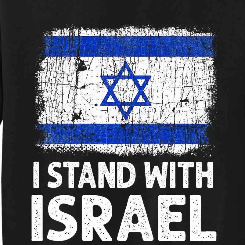 I Stand With Israel USA Israeli Flag Jewish Tall Sweatshirt