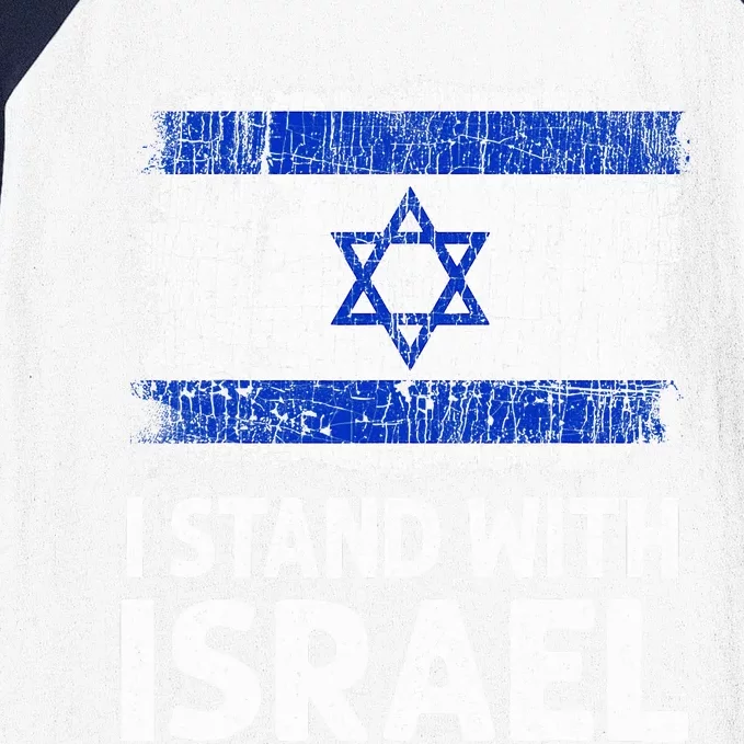 I Stand With Israel USA Israeli Flag Jewish Baseball Sleeve Shirt