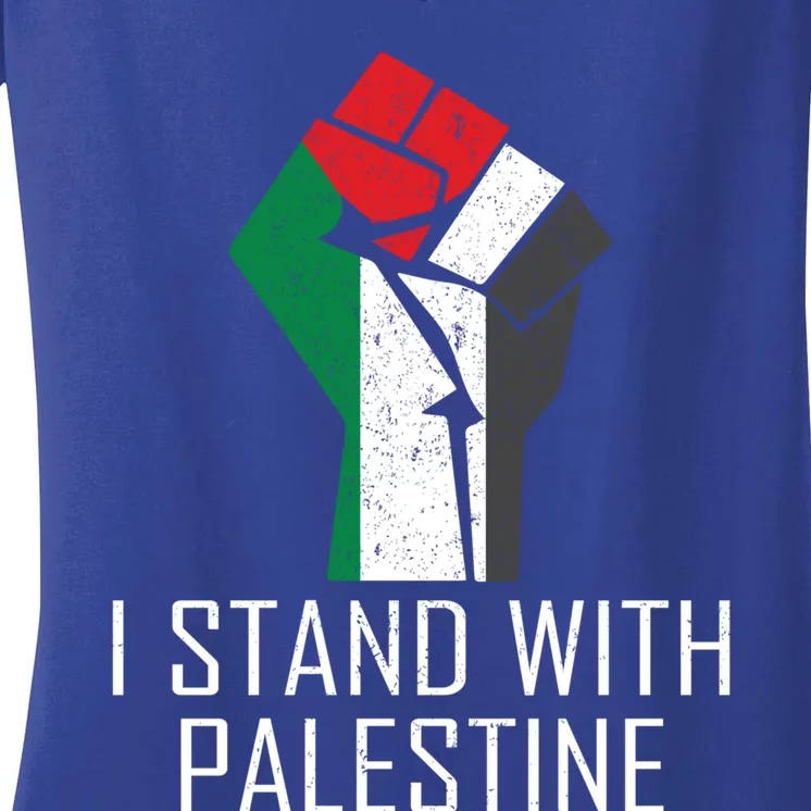 I Stand With Palestine Supporters Free Gaza Jerusalem Gift Women's V-Neck T-Shirt