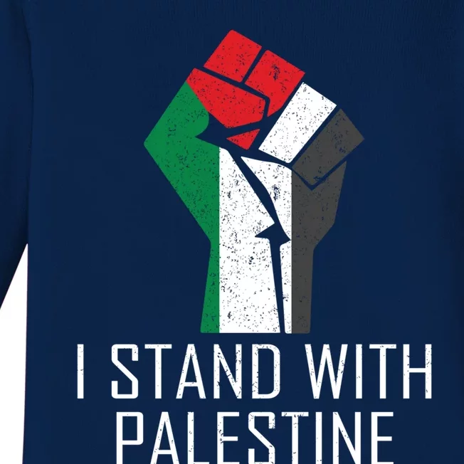 I Stand With Palestine Supporters Free Gaza Jerusalem Gift Baby Long Sleeve Bodysuit