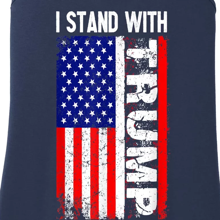 I Stand With President Trump Pro Trump Supporter Anti Biden Ladies Essential Tank