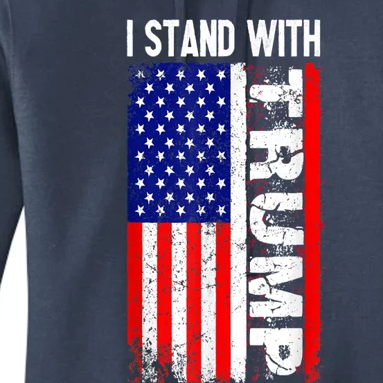 I Stand With President Trump Pro Trump Supporter Anti Biden Women's Pullover Hoodie