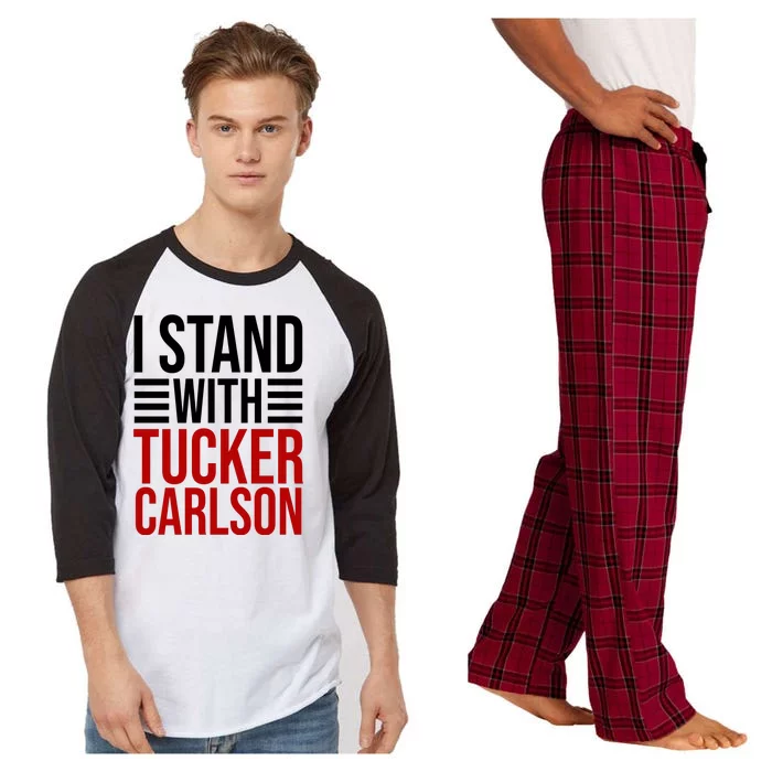 I Stand With Tucker Carlson Political Raglan Sleeve Pajama Set