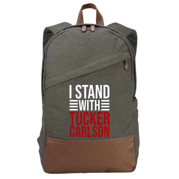 I Stand With Tucker Carlson Political Cotton Canvas Backpack