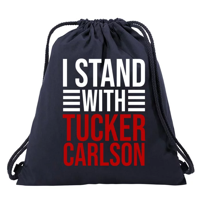 I Stand With Tucker Carlson Political Drawstring Bag