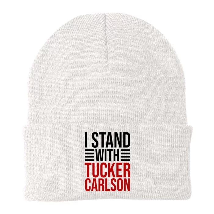 I Stand With Tucker Carlson Political Knit Cap Winter Beanie