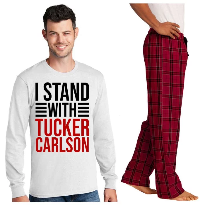 I Stand With Tucker Carlson Political Long Sleeve Pajama Set