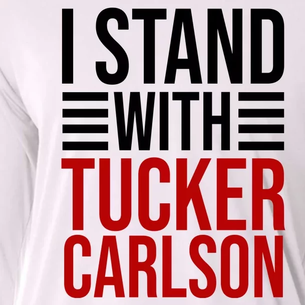 I Stand With Tucker Carlson Political Cooling Performance Long Sleeve Crew