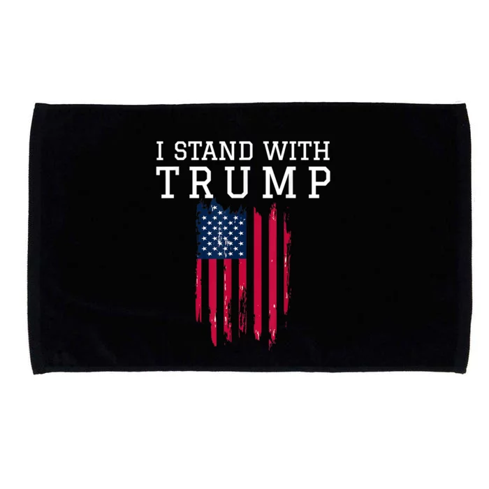 I Stand With Trump Pro Trump Supporter Vintage America Flag Microfiber Hand Towel