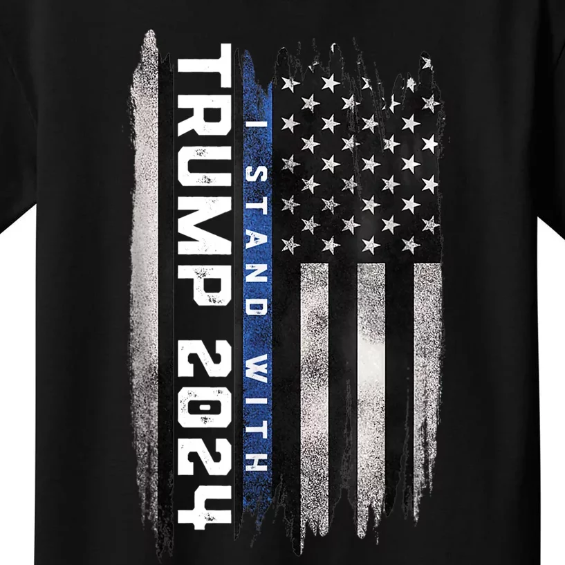 I Stand With Trump 2024 Pro Trump Supporter Anti Biden Kids T-Shirt