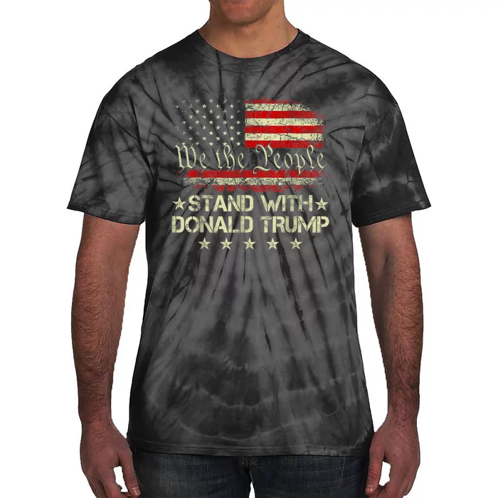 I Stand With Donald Trump 2024 Support Take America Back Tie-Dye T-Shirt