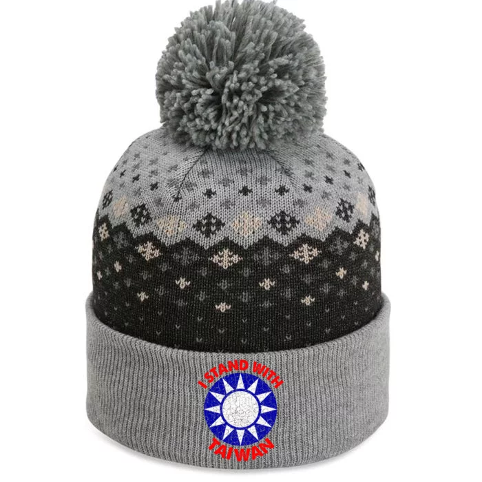 I Stand With Taiwan Support Taiwanese Flag Gift The Baniff Cuffed Pom Beanie