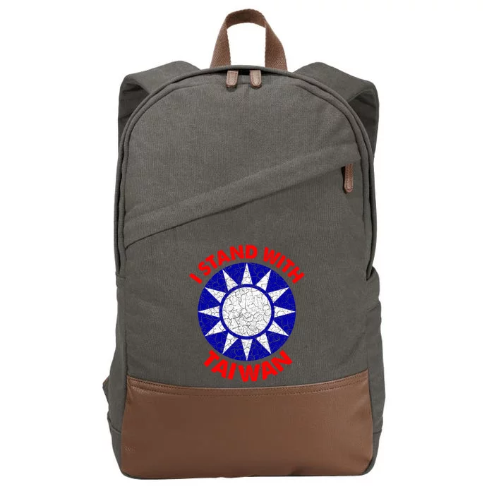 I Stand With Taiwan Support Taiwanese Flag Gift Cotton Canvas Backpack