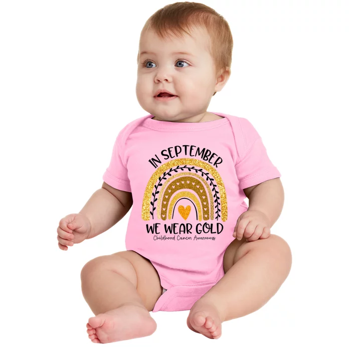 In September We Wear Gold Rainbow Childhood Cancer Awareness Baby Bodysuit