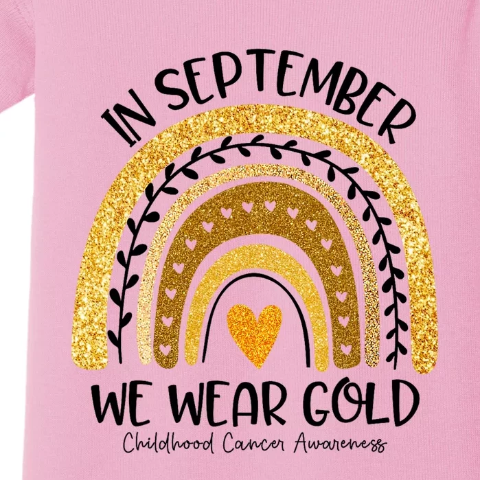 In September We Wear Gold Rainbow Childhood Cancer Awareness Baby Bodysuit