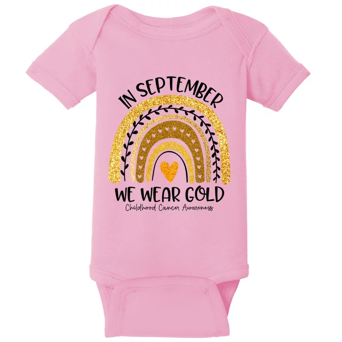 In September We Wear Gold Rainbow Childhood Cancer Awareness Baby Bodysuit