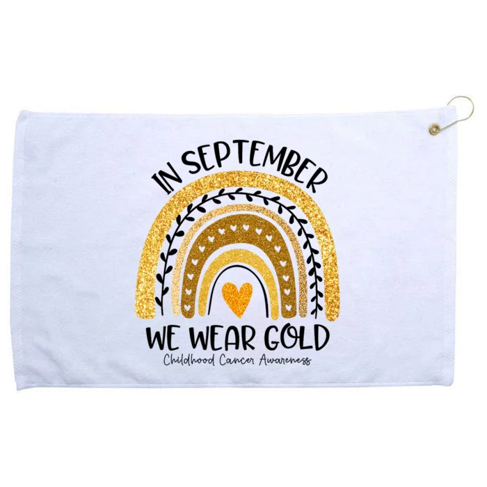 In September We Wear Gold Rainbow Childhood Cancer Awareness Grommeted Golf Towel