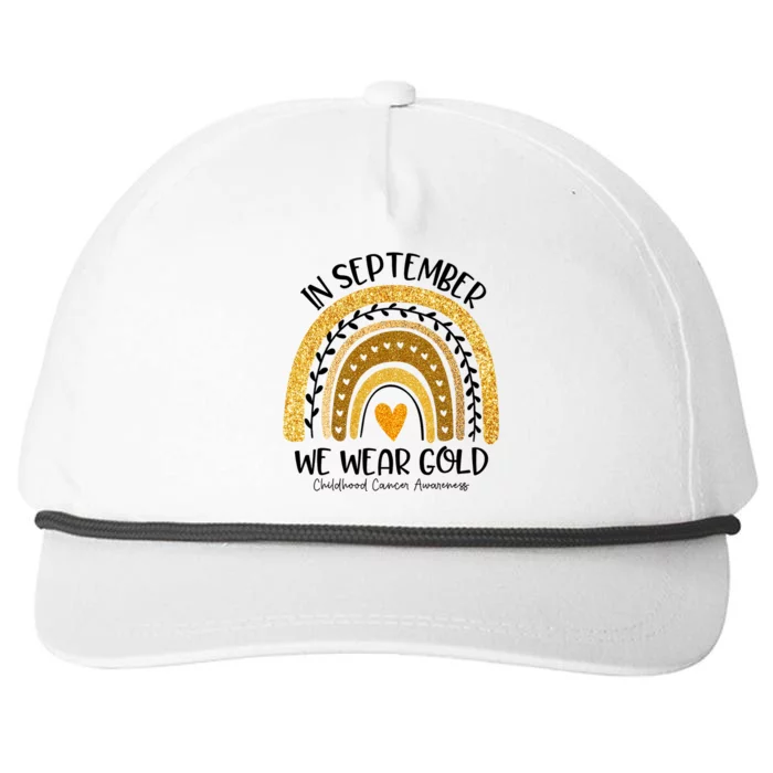 In September We Wear Gold Rainbow Childhood Cancer Awareness Snapback Five-Panel Rope Hat