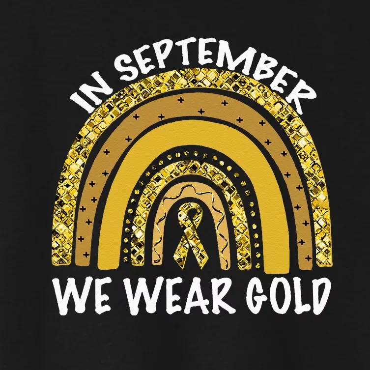 In September We Wear Gold Childhood Cancer Awareness Women's Crop Top Tee