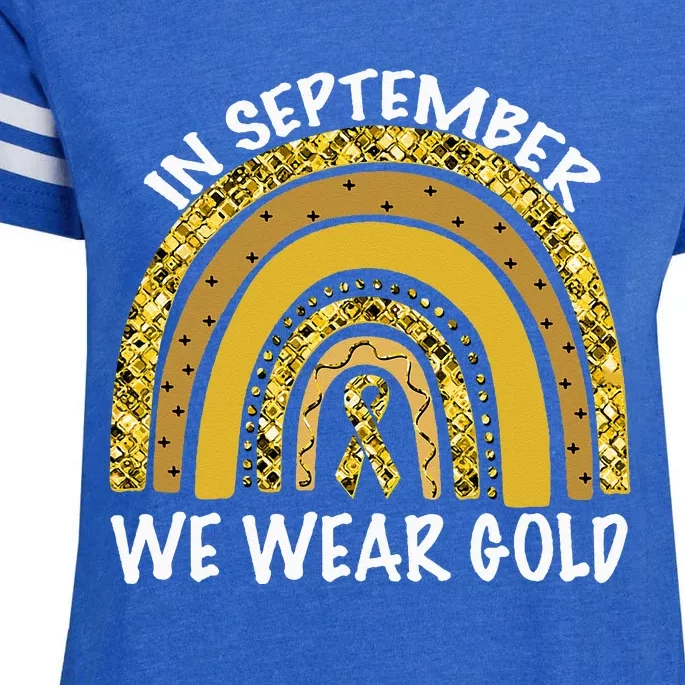 In September We Wear Gold Childhood Cancer Awareness Enza Ladies Jersey Football T-Shirt