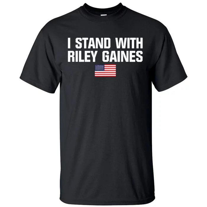 I Stand With Riley Gaines US Swimmer Save Womens Sports American Flag Tall T-Shirt