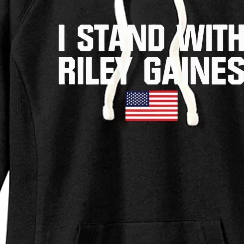 I Stand With Riley Gaines US Swimmer Save Womens Sports American Flag Women's Fleece Hoodie