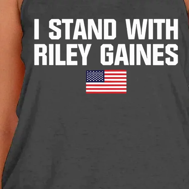 I Stand With Riley Gaines US Swimmer Save Womens Sports American Flag Women's Knotted Racerback Tank