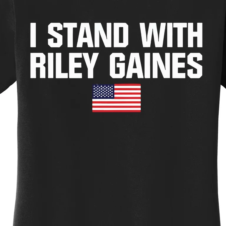 I Stand With Riley Gaines US Swimmer Save Womens Sports American Flag Women's T-Shirt