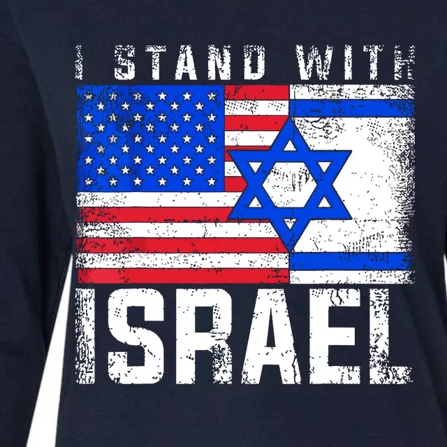 I Stand With Israel Womens Cotton Relaxed Long Sleeve T-Shirt