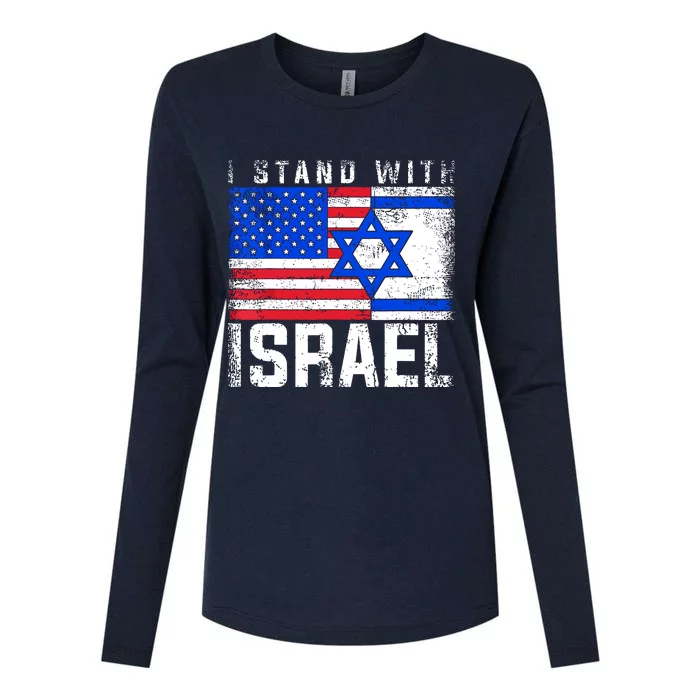 I Stand With Israel Womens Cotton Relaxed Long Sleeve T-Shirt