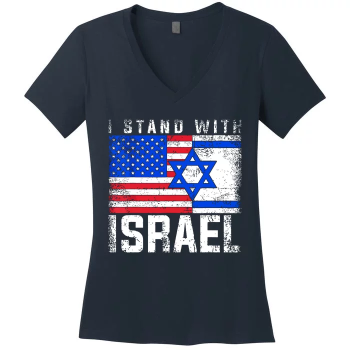 I Stand With Israel Women's V-Neck T-Shirt