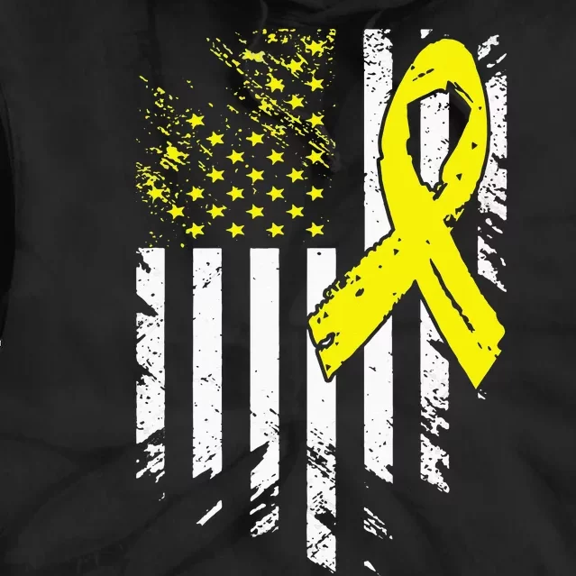 In September We Wear Gold Childhood Cancer Awareness Tie Dye Hoodie