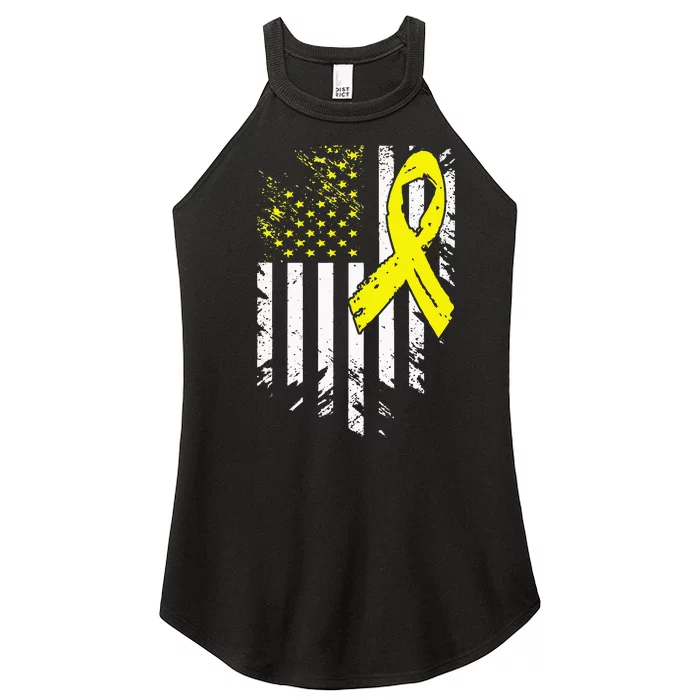 In September We Wear Gold Childhood Cancer Awareness Women’s Perfect Tri Rocker Tank