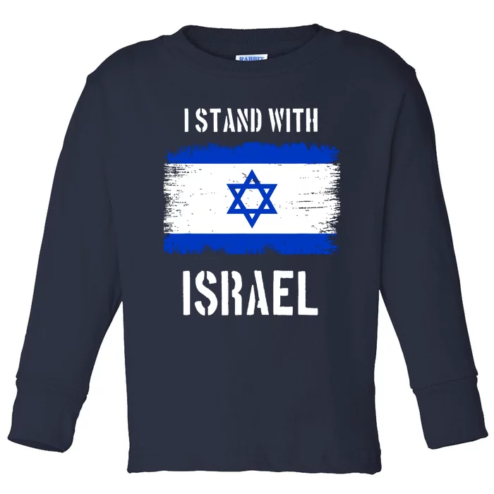 I Stand With Israel Israel Palestine Conflict Support Israel Toddler Long Sleeve Shirt