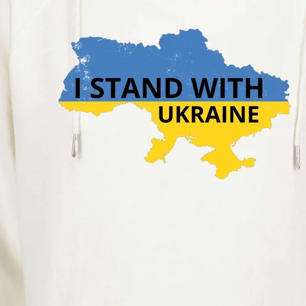 I Stand With Ukraine Map Womens Funnel Neck Pullover Hood