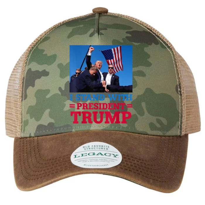 I Stand With President Trump After The Shooting At His Rally Pa Legacy Tie Dye Trucker Hat