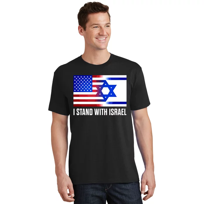 I Stand With Israel Patriotic Usa And Israel Flag T-Shirt