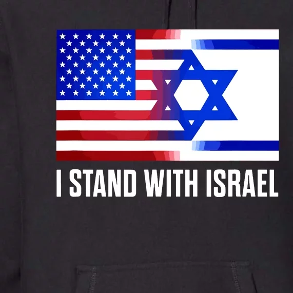 I Stand With Israel Patriotic Usa And Israel Flag Premium Hoodie