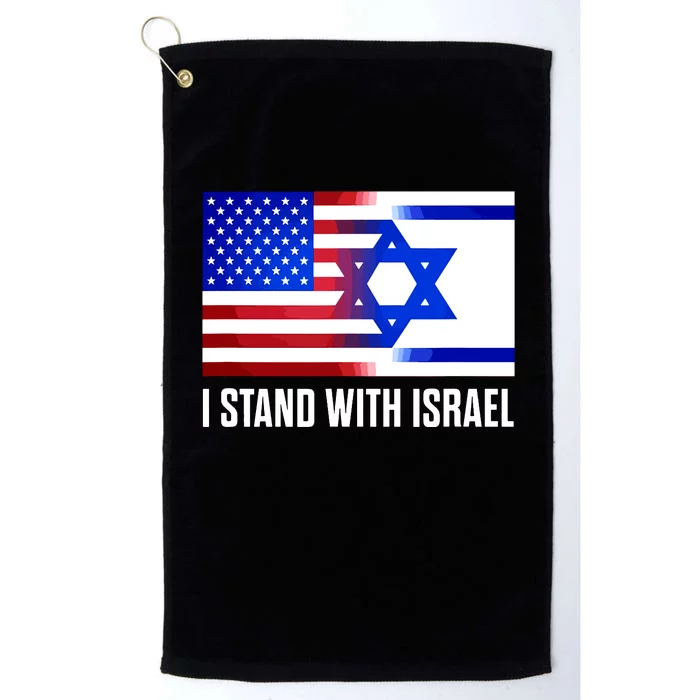 I Stand With Israel Patriotic Usa And Israel Flag Platinum Collection Golf Towel