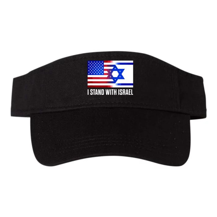 I Stand With Israel Patriotic Usa And Israel Flag Valucap Bio-Washed Visor