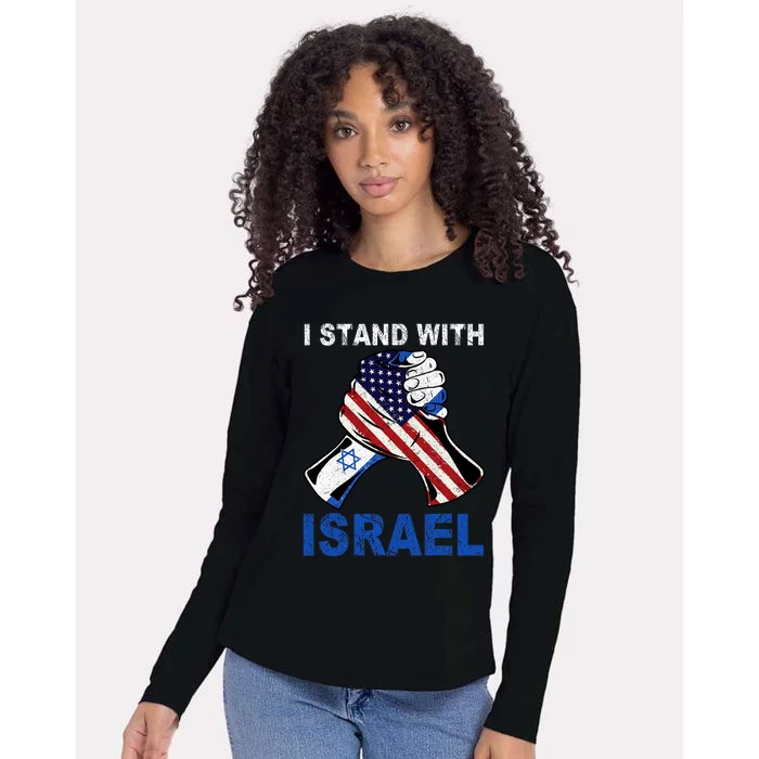 I Stand With Israel Support Israel Love Israeli Brotherhood Womens Cotton Relaxed Long Sleeve T-Shirt