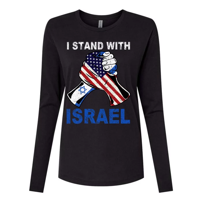 I Stand With Israel Support Israel Love Israeli Brotherhood Womens Cotton Relaxed Long Sleeve T-Shirt