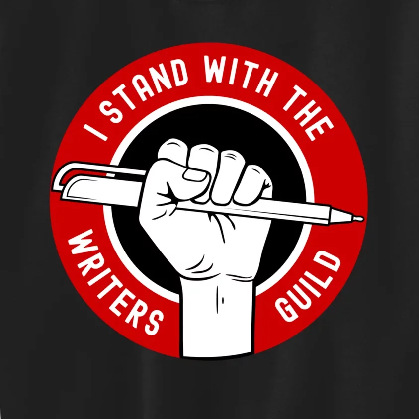 I Stand With Writers Guild On Strike Wga Strike Kids Sweatshirt