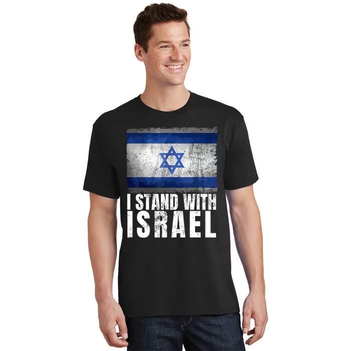 I Stand With Israel Shirts Jewish Gifts Heritage Israeli Flag T-Shirt