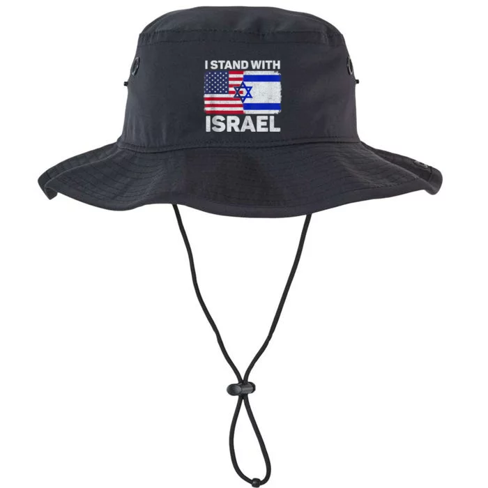 I Stand with Israel USA American Flag with Israel Flag Legacy Cool Fit Booney Bucket Hat