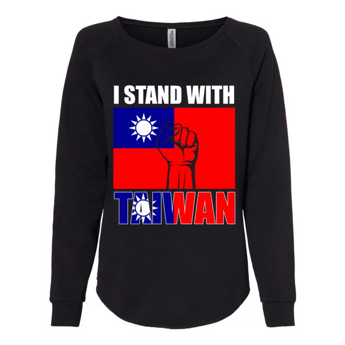 I Stand With Taiwan Taiwanese Flag Fist Hispanic Heritage Funny Gift Womens California Wash Sweatshirt